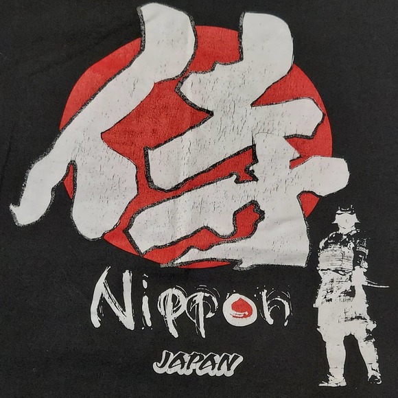 Samurai Japan Spirit Shirt Mens XL Nippon Black Short Sleeve Tee - Picture 3 of 8